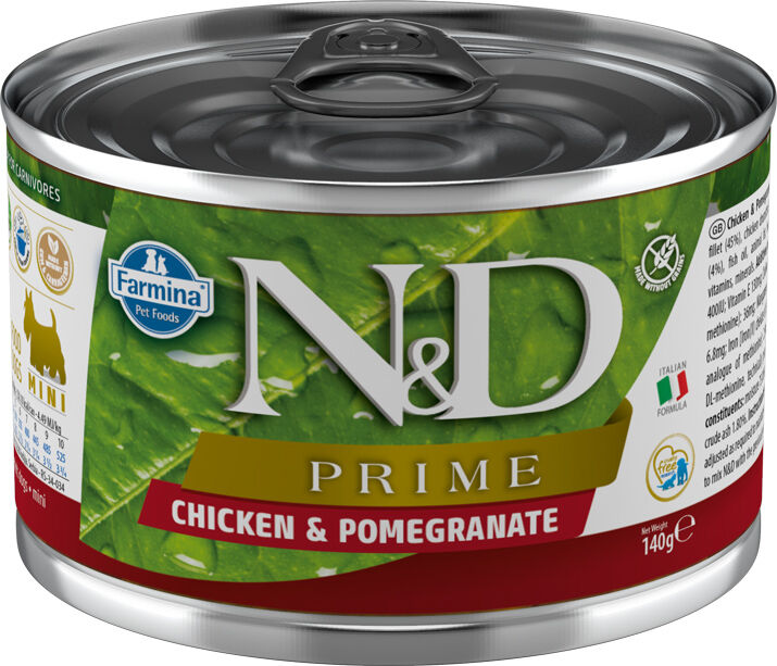 Nassfutter-Farmina-ND-Prime-Adult-Mini-fuer-kleine-Hunde-Huhn-Granatapfel-140g-58-10225