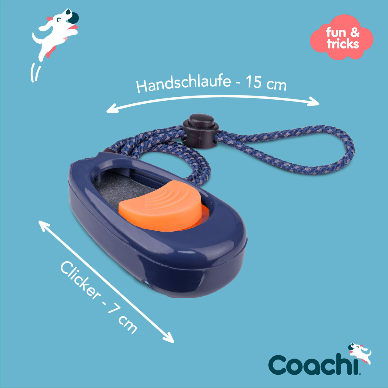 Company-of-Animals-Coachi-Multi-Clicker-dunkelblau-navy-Klickertraining-mit-15cm-Handschlaufe-verstellbar-und-reflektierend-50-41120