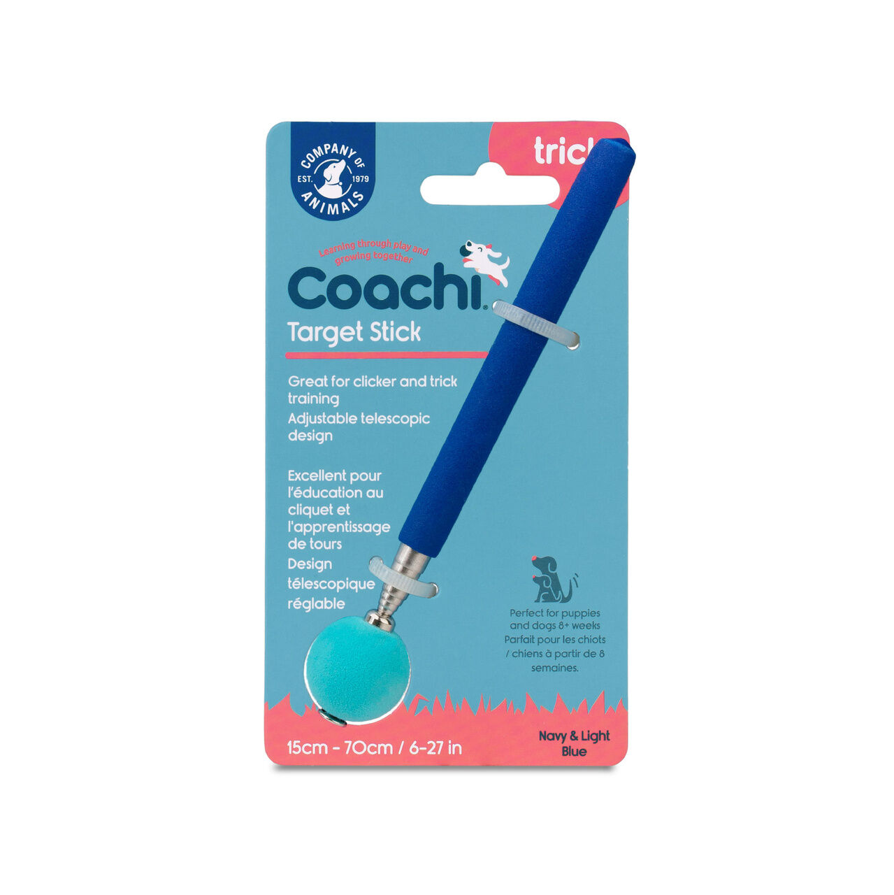 Company-of-Animals-Coachi-Targetstick-blau-Clickertraining-Teleskopstange-weicher-Handgriff-mit-Produktverpackung-50-41160