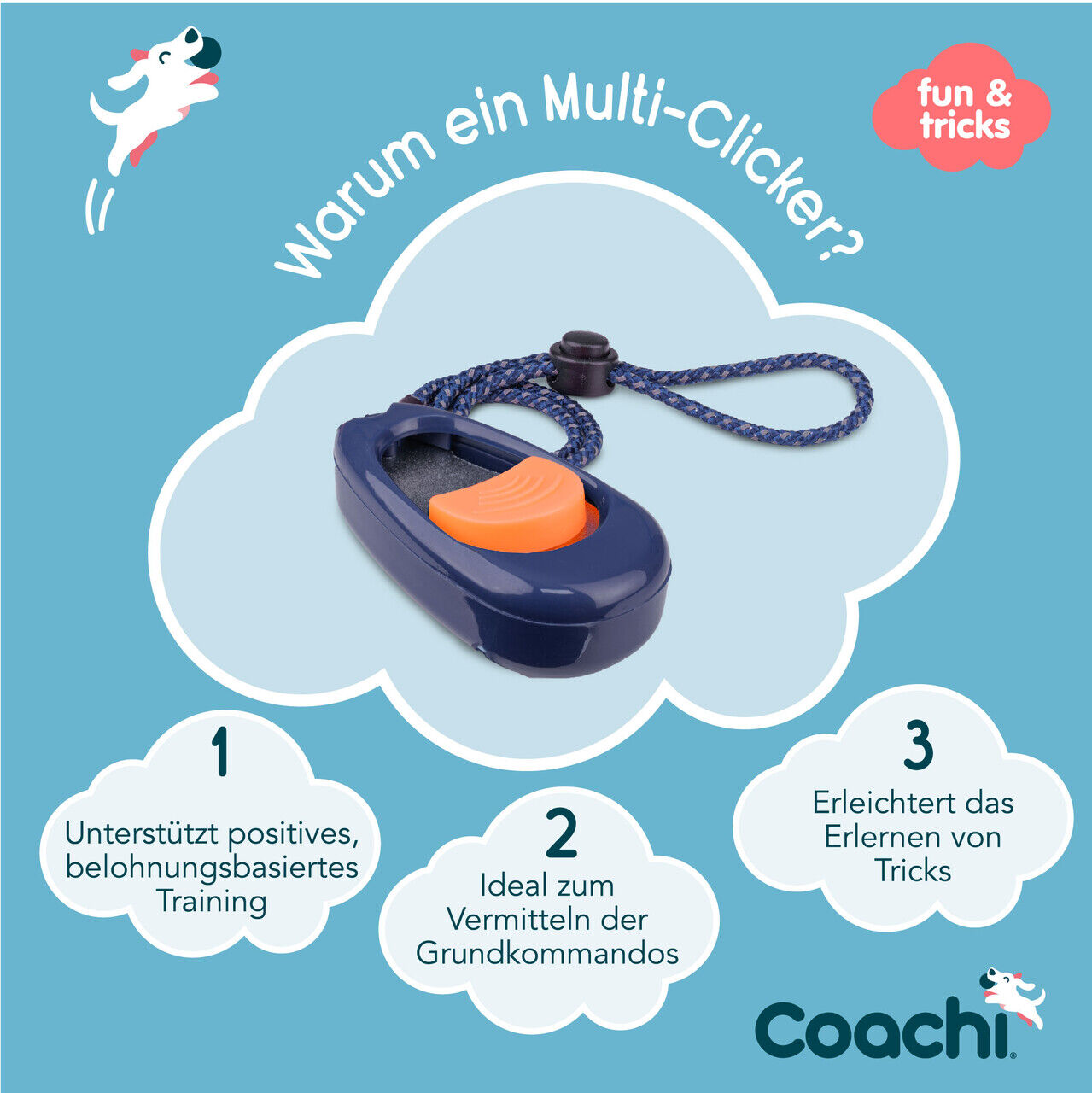 Company-of-Animals-Coachi-Multi-Clicker-dunkelblau-navy-Klickertraining-Hundeausbildung-3-Lautstaerken-fuer-sensible-Hunde-50-41120