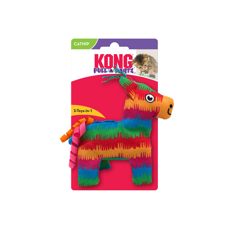 KONG-Katzenspielzeug-Pull-A-Partz-Pinata-Esel-regenbogenfarben-lgbtq-mit-Luftballons-und-bunten-Baendern-56-45940