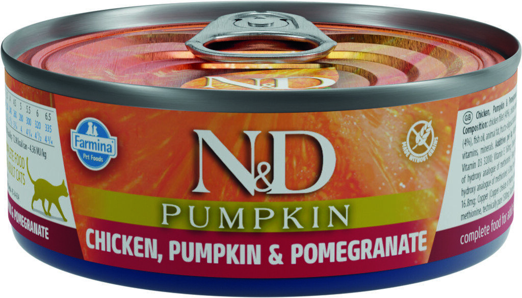 Farmina-Nassfutter-N-D-Pumpkin-Cat-Adult-70-g-Huhn-Kuerbis-Granatapfel-Katze-Futter-feucht-58-10209 Farmina-Nassfutter-N-D-Pumpkin-Cat-Adult-70-g-Huhn-Kuerbis-Granatapfel-Katze-Futter-feucht-58-10209