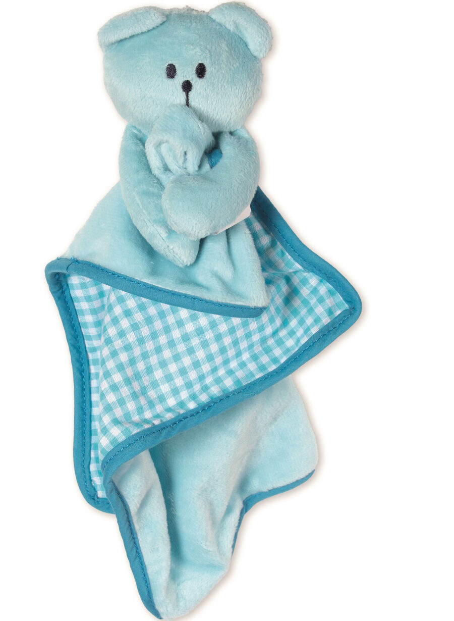 Welpenspielzeug Bär blau inkl. Schmusedecke 40 cm