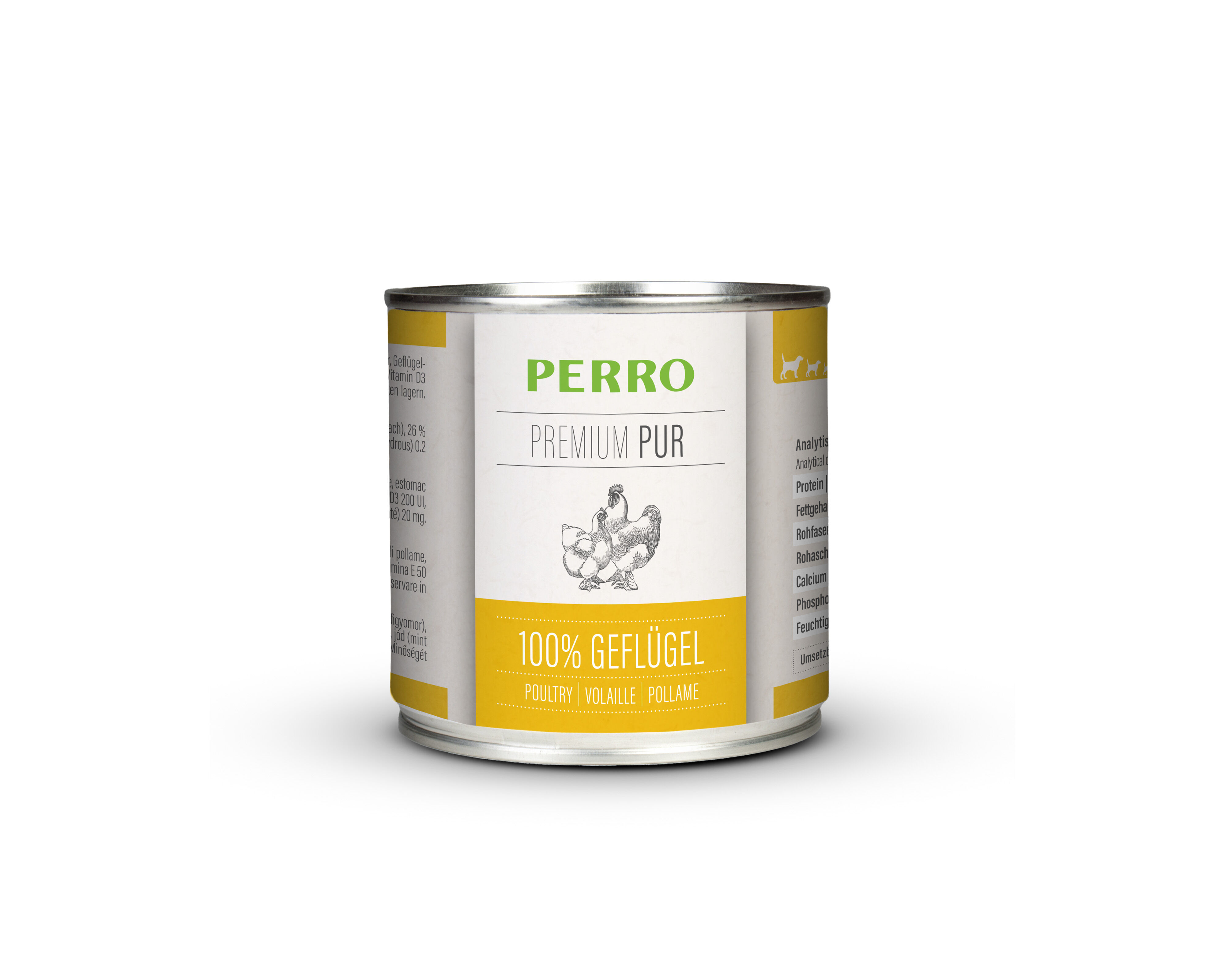 PERRO-Tiernahrung-Premium-Pur-Gefluegel-200g-Nassfutter-Frischfleisch-Singleprotein-fuer-Hunde-181205