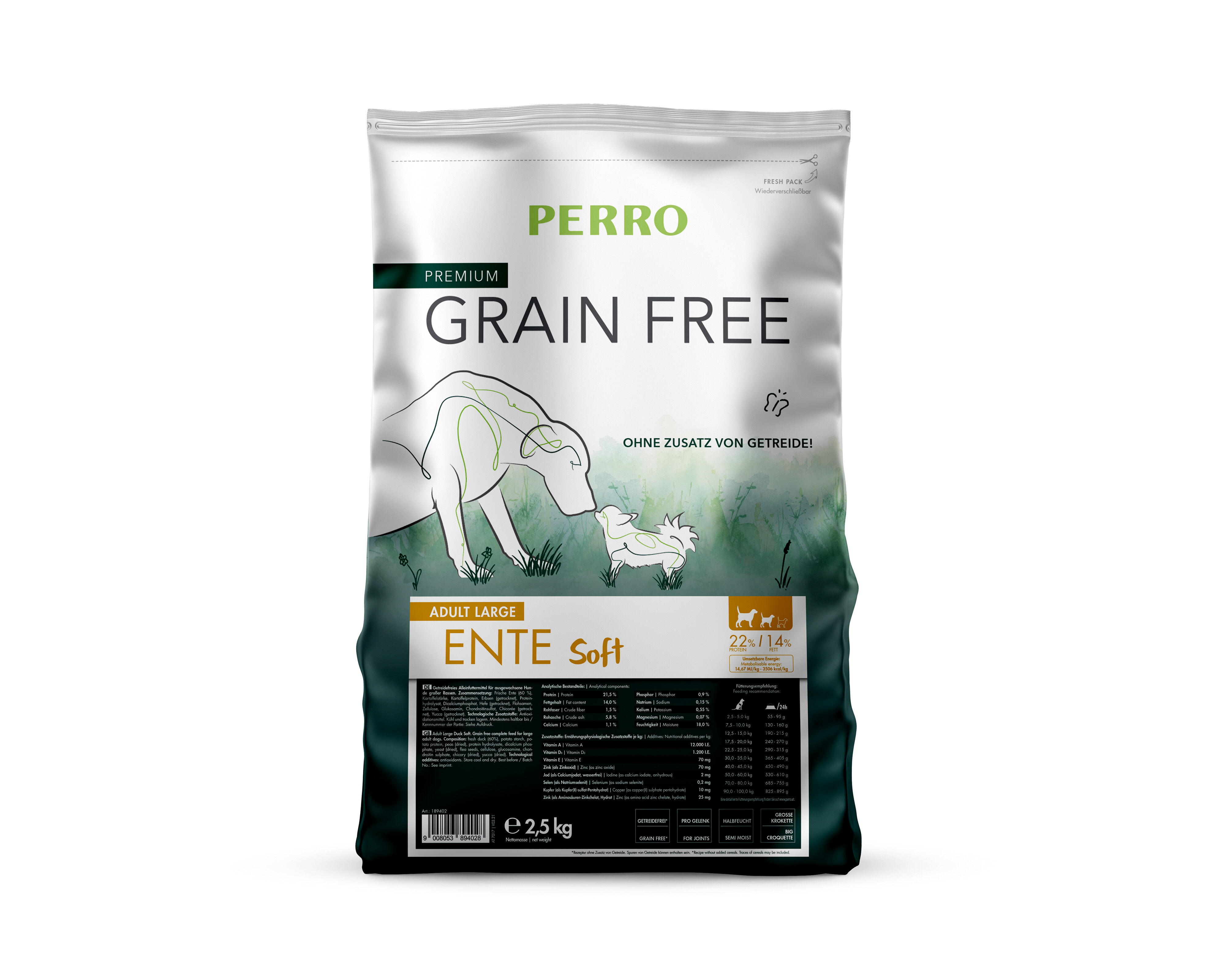 PERRO-Grain-Free-Ente-Soft-Adult-Large-hunde-trockenfutter-hoher-fleischanteil-2-5-kg-189402
