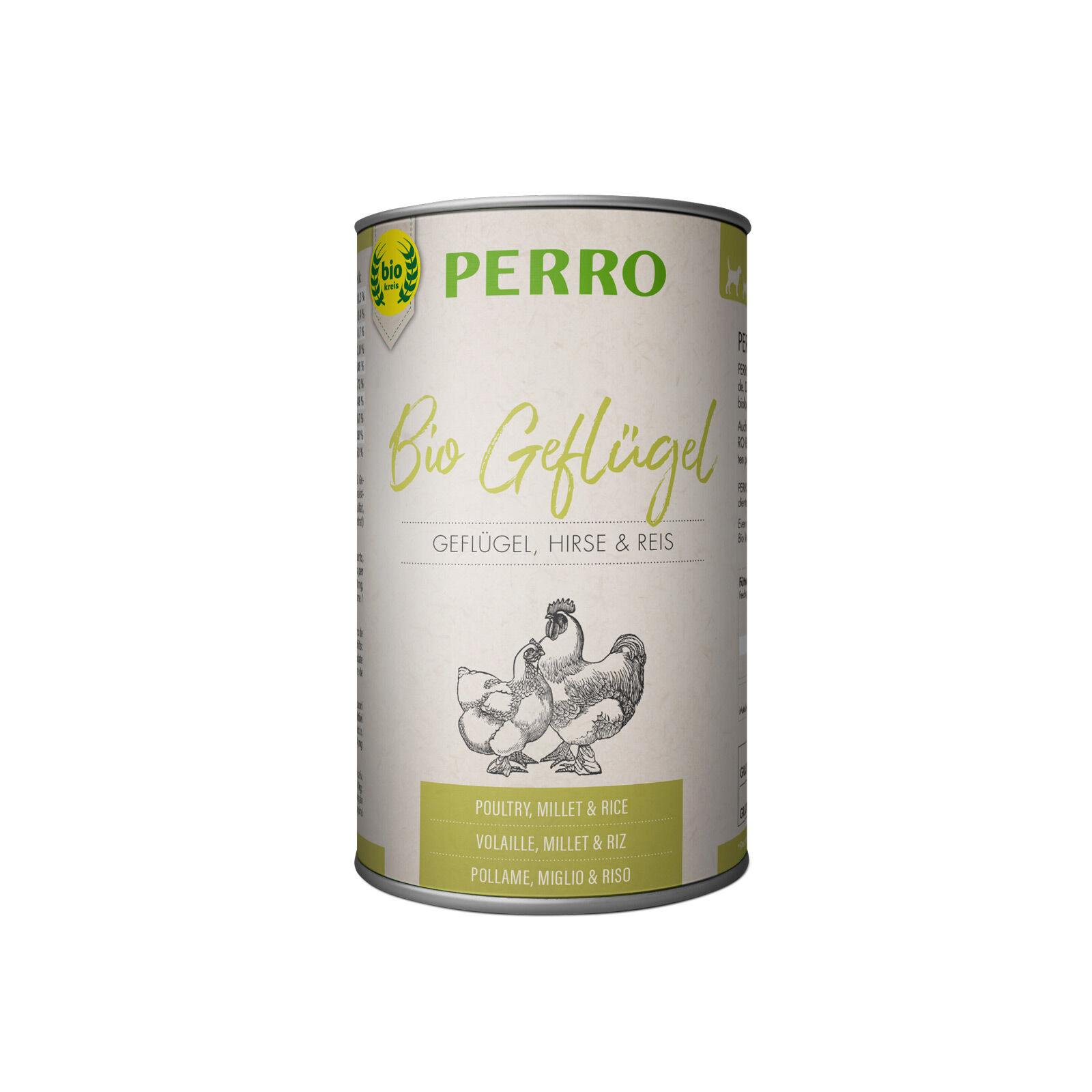 PERRO-Tiernahrung-Bio-Gefluegel-Hirse-Reis-glutenfreies-Dosenfutter-Biohundefutter-185230