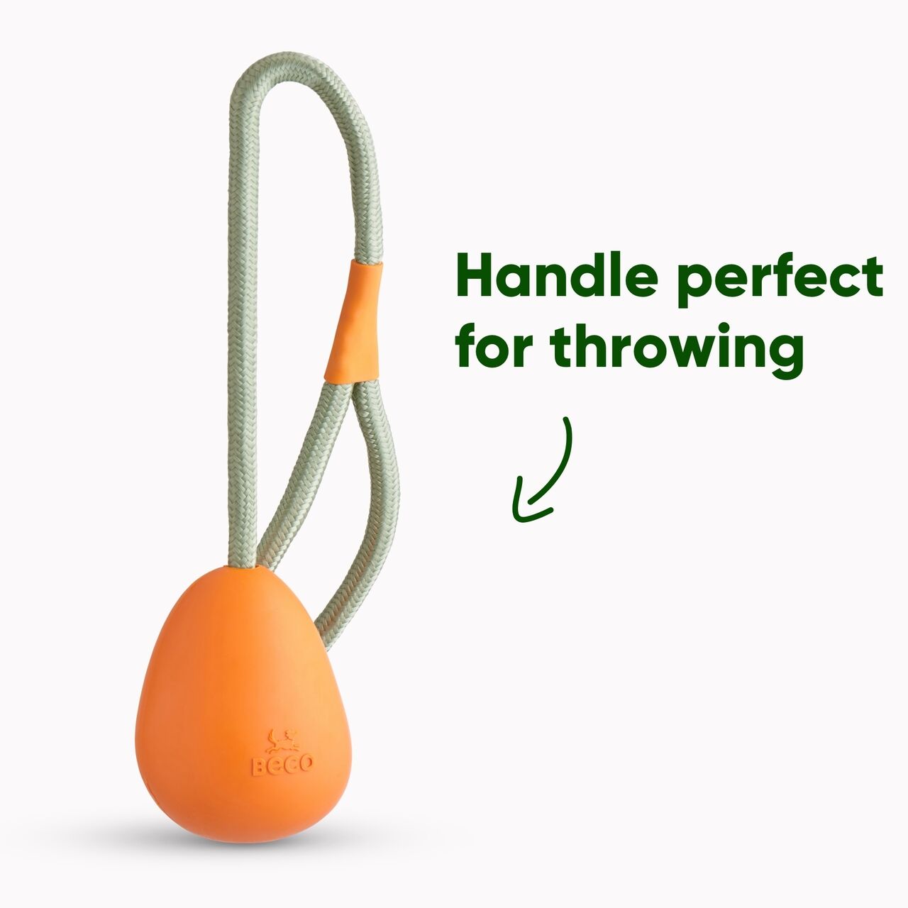Beco-Slinger-Pebble-Wurfball-mit-Seil-orange-Handschlaufe-fuer-weite-Wuerfe-recycelte-Materialien-BT-75632