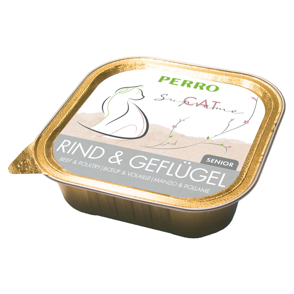 PERRO-Tiernahrung-Cat-Supreme-Senior-Rind-Gefluegel-200g-Dosenfutter-Pastete-fuer-alte-Katzen-182136