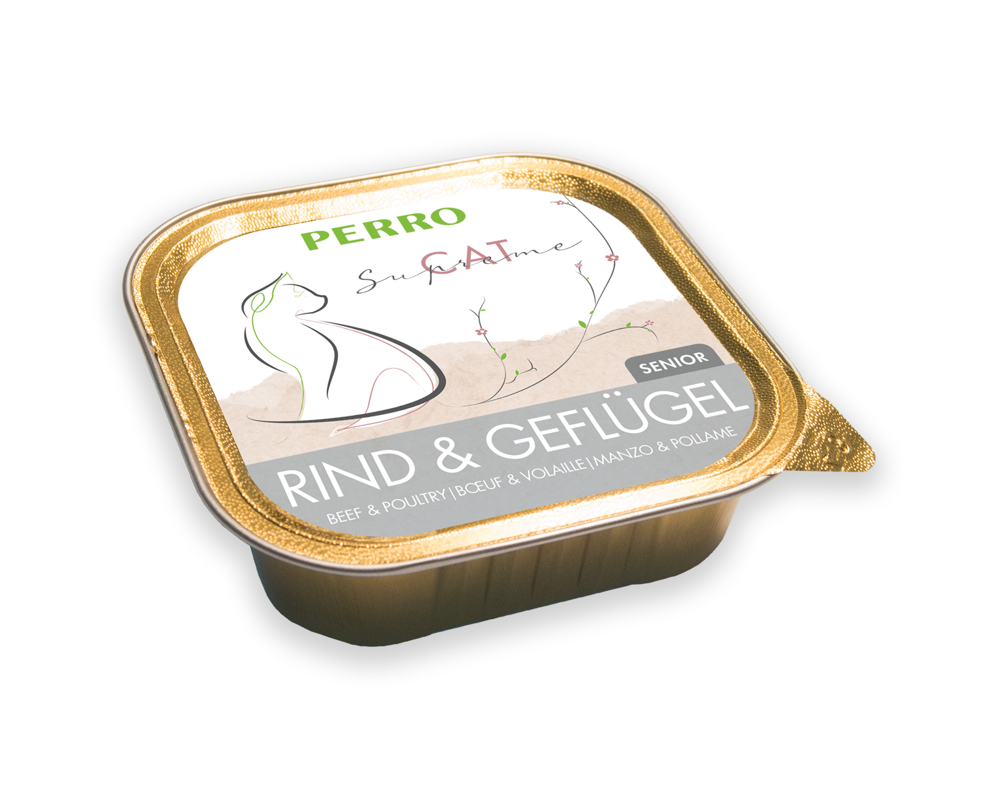 PERRO-Tiernahrung-Cat-Supreme-Senior-Rind-Gefluegel-200g-Dosenfutter-Pastete-fuer-alte-Katzen-182136