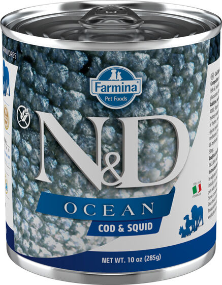 Nassfutter-Farmina-ND-Ocean-Adult-Futter-fuer-Hunde-Fisch-Kabeljau-Tintenfisch-285-g-58-10245
