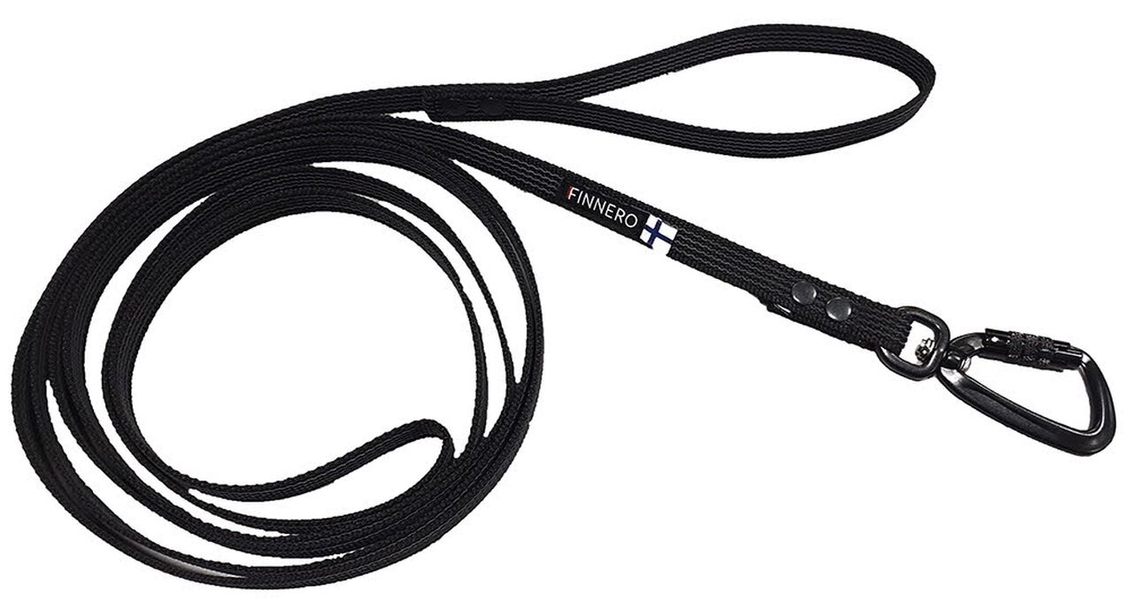 Finnero-Rescue-Antislip-Leine-schwarz-Hunde-Gassi-Leine-Karabinerhaken-44-00990