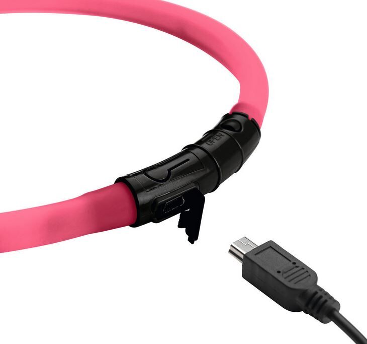 Hunter-LED-Leuchthalsband-Yukon-Katze-USB-Kabel-pink-H-92355