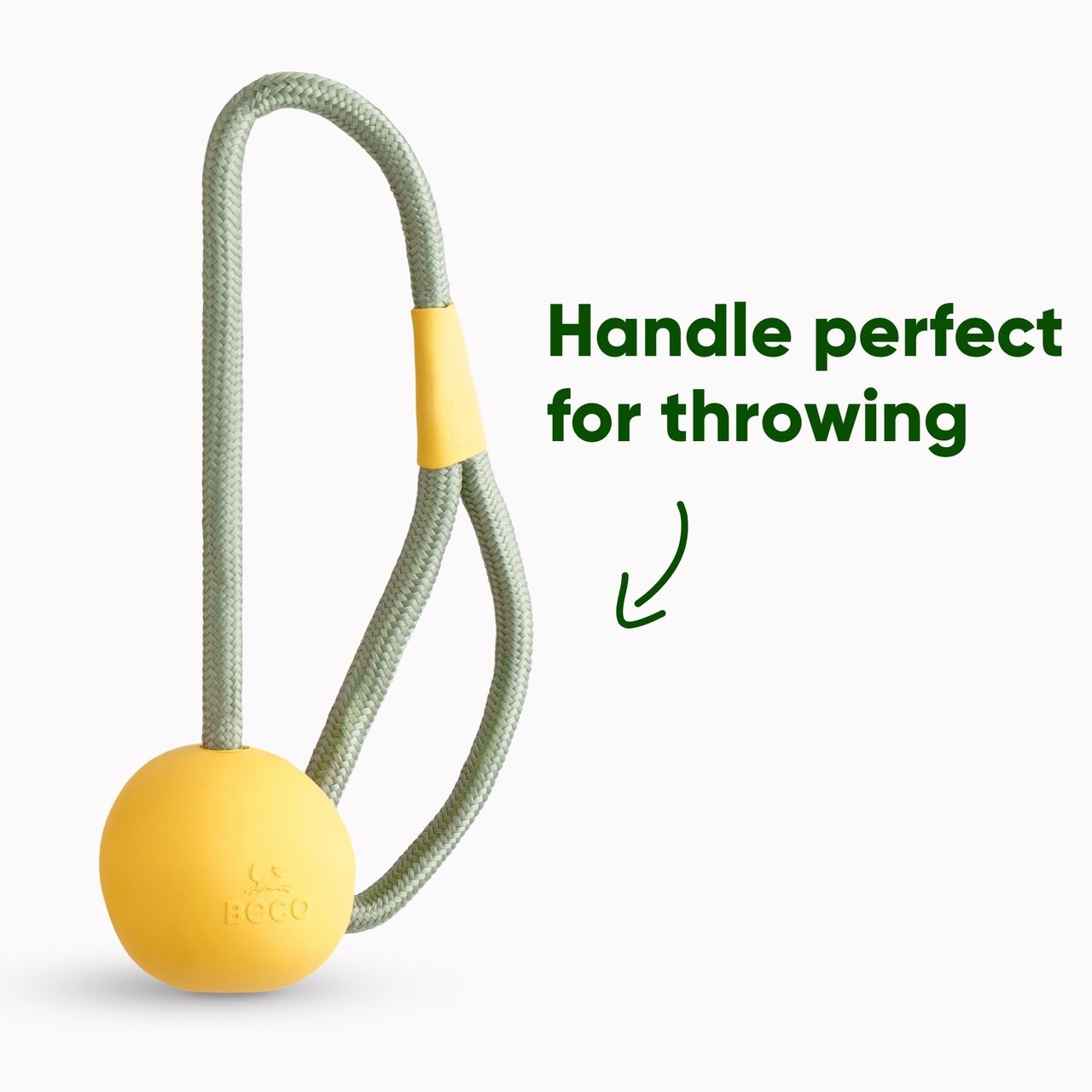 Beco-Slinger-Ball-mit-Seil-und-Handschlaufe-gelb-Naturkautschuk-fuer-weite-Wuerfe-recycelte-Materialien-BT-75630 Beco-Slinger-Ball-mit-Seil-und-Handschlaufe-gelb-Naturkautschuk-fuer-weite-Wuerfe-recycelte-Materialien-BT-75630