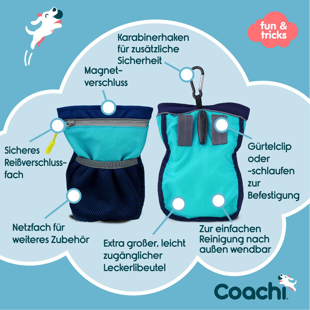 Company-of-Animals-Coachi-Professioneller-Leckerli-Beutel-Dunkelblau-Hellblau-Guerteltasche-Futtertasche-Hunde-50-41322