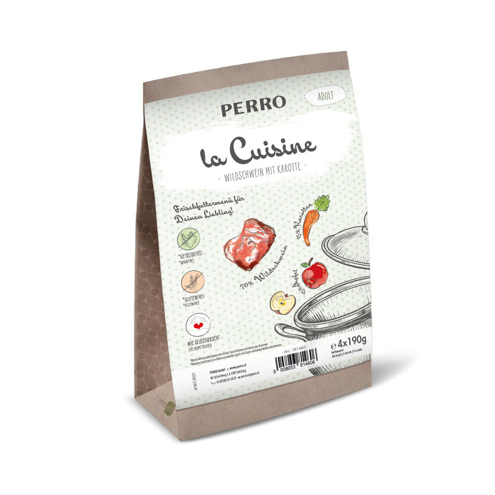 Perro-la-Cuisine-Adult-Menue-Wildschwein-Apfel-Karotte-4x190g-glutenfrei-frisch-gekocht-im-Beutel-Unvertraeglichkeiten-Singleprotein-181450