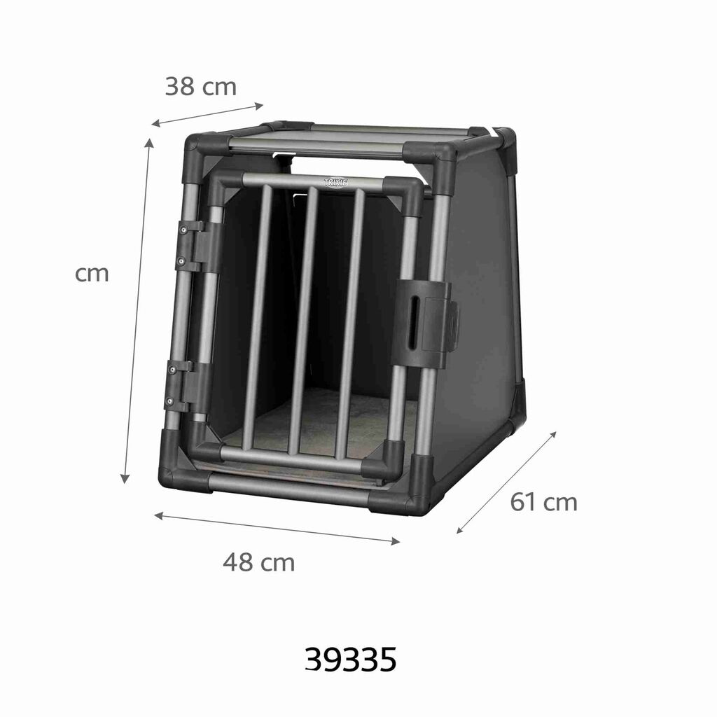 Trixie-Transportbox-Aluminium-graphit-S-Hundereisebox-24-39335 Trixie-Transportbox-Aluminium-graphit-S-Hundereisebox-24-39335