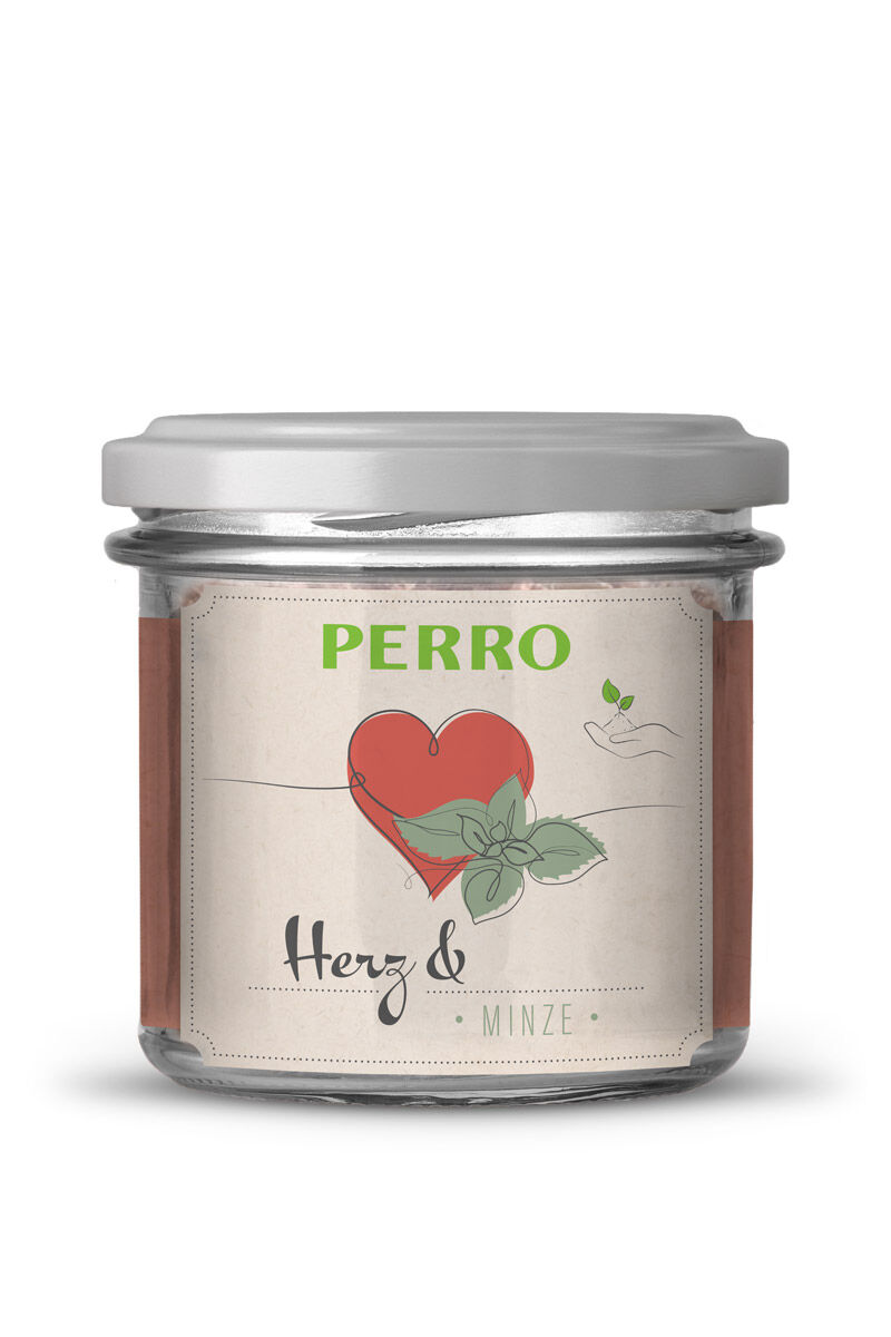 PERRO-Geniesser-Glas-Katzenfutter-Herz-Minze-59-83110