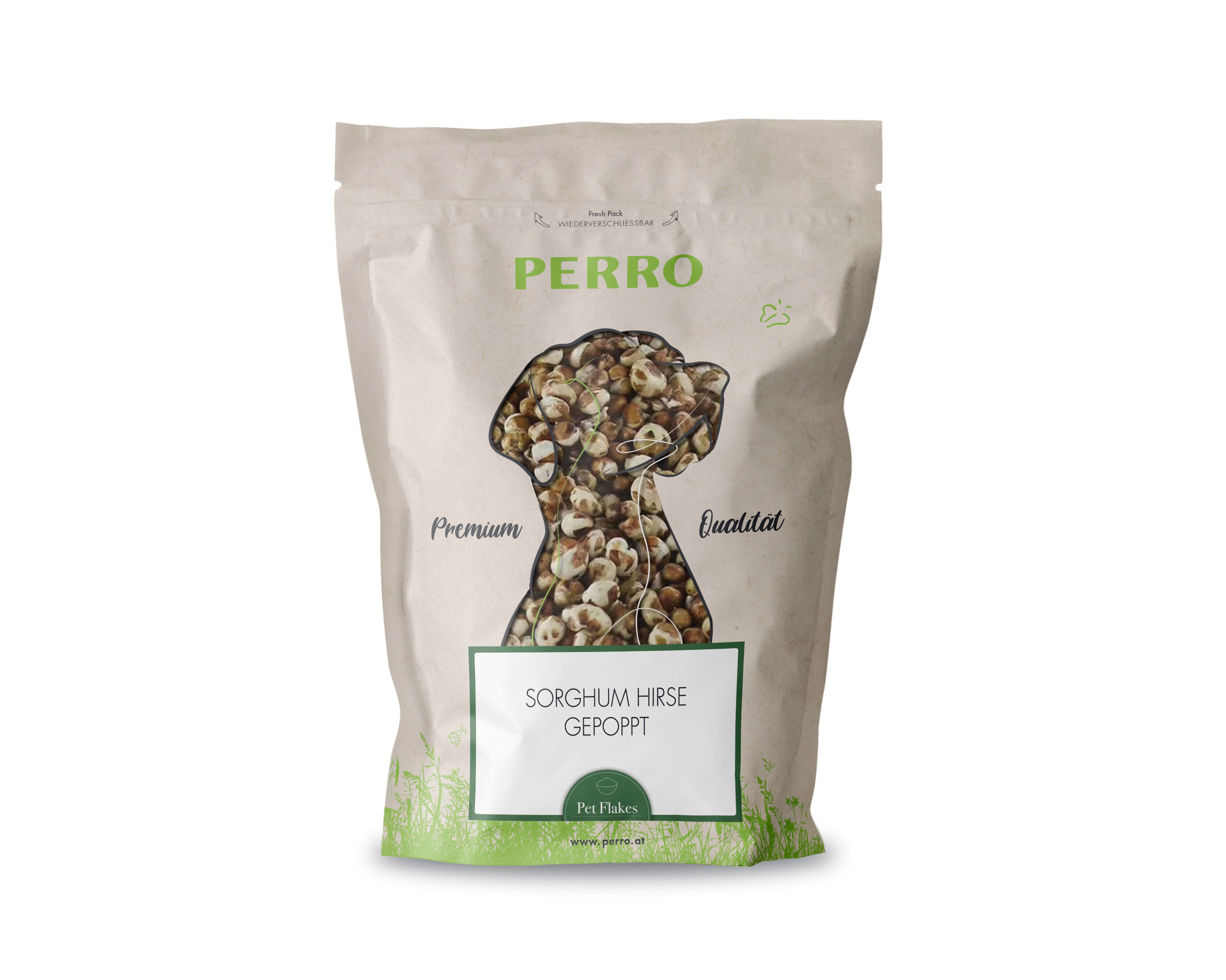 PERRO-Premium-Flocken-Sorghumhirse-gepoppt-vegetarische-Ergaenzung-Hundefutter-181130