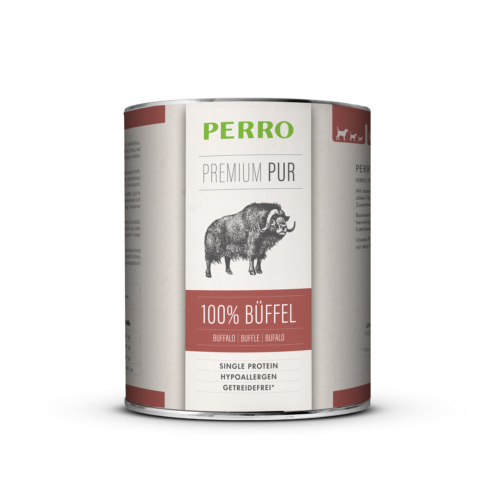 PERRO-Tiernahrung-Pur-Bueffel-820g-glutenfreies-Hundefutter-hypoallergen-und-glutenfrei-181230