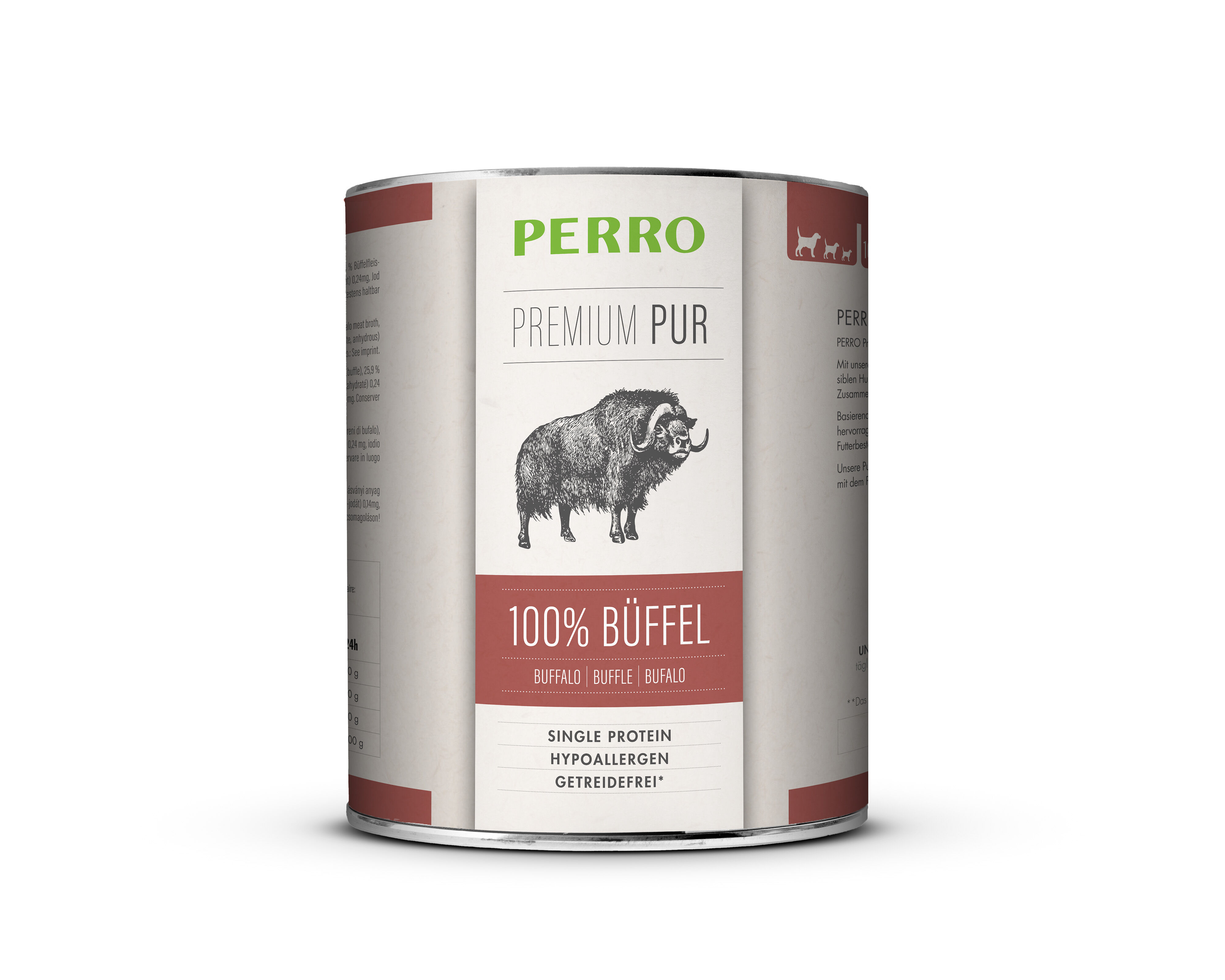 PERRO-Tiernahrung-Pur-Bueffel-820g-glutenfreies-Hundefutter-hypoallergen-und-glutenfrei-181230