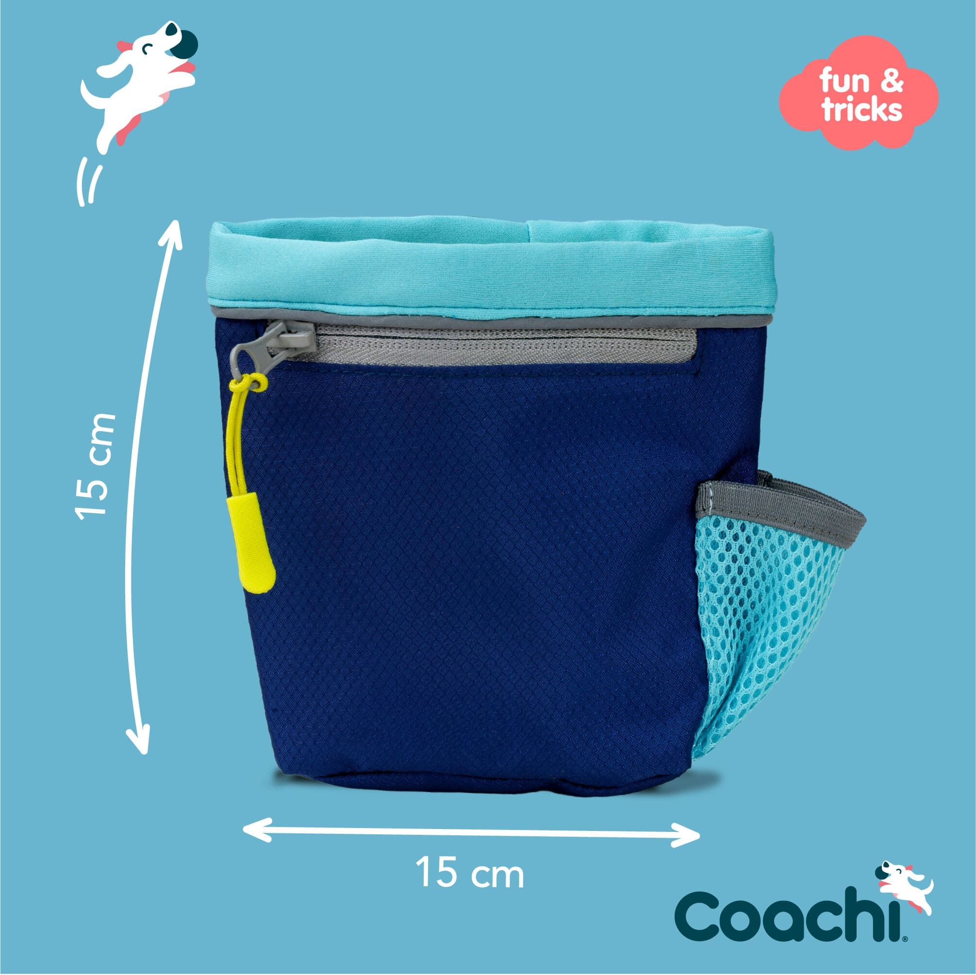 Company-of-Animals-Coachi-Train-and-Treat-Leckerlibeutel-fuer-Spaziergang-und-Hundeschule-Dunkelblau-hellblau-15x15cm-mit-Reißverschluss-50-41313