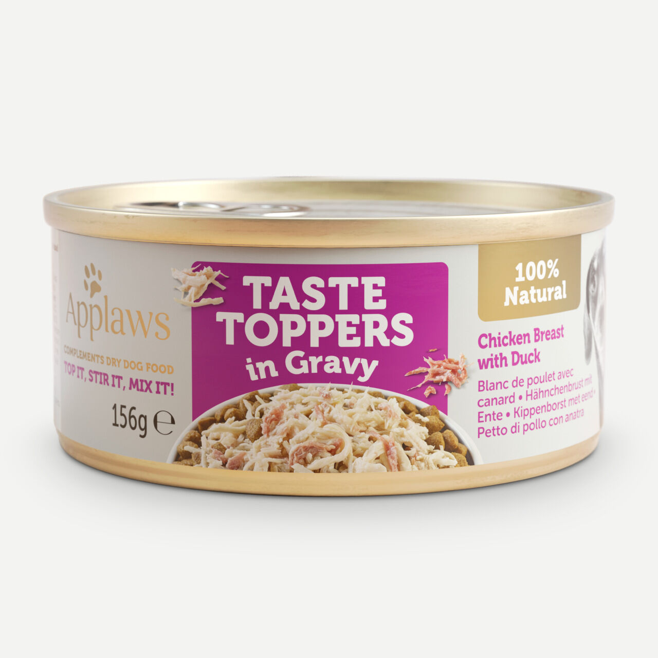 Applaws-Taste-Toppers-Dose-156-g-Hund-Gravy-mit-Sauce-Huhn-mit-Ente-getreidefreies-Ergaenzungsfuttermittel-62-89847