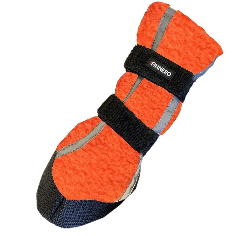 FinNero-HALLA-Outdoor-Fleece-Booties-Reflective-Orange-Pfotenschutz-Winter-Hunde-44-01023 FinNero-HALLA-Outdoor-Fleece-Booties-Reflective-Orange-Pfotenschutz-Winter-Hunde-44-01023
