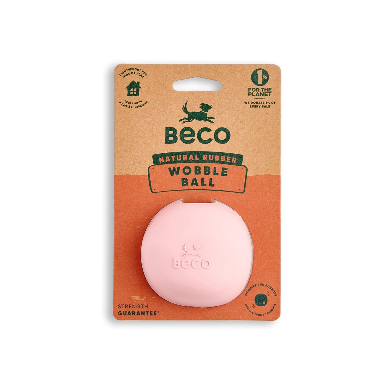 Beco-Wobble-Ball-Snackball-aus-Naturkautschuk-rosa-mit-Verpackung-BT-75638