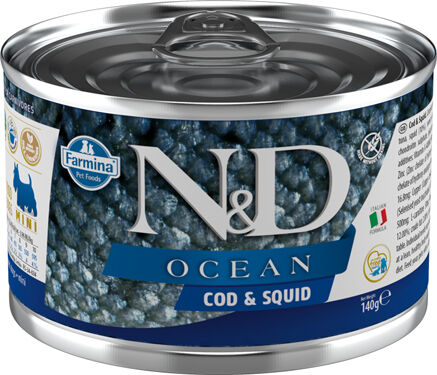 Nassfutter-Farmina-ND-Ocean-Adult-Mini-Hundefutter-Kabeljau-Tintenfisch-140-g-58-10220 Nassfutter-Farmina-ND-Ocean-Adult-Mini-Hundefutter-Kabeljau-Tintenfisch-140-g-58-10220
