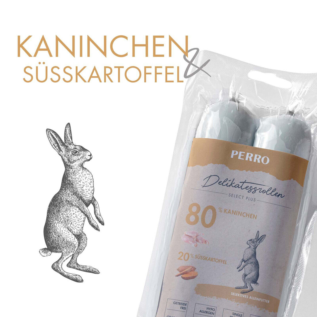 PERRO-Delikatessrolle-Kaninchen-Suesskartoffel-Fleischwurst-fuer-Hunde-181582