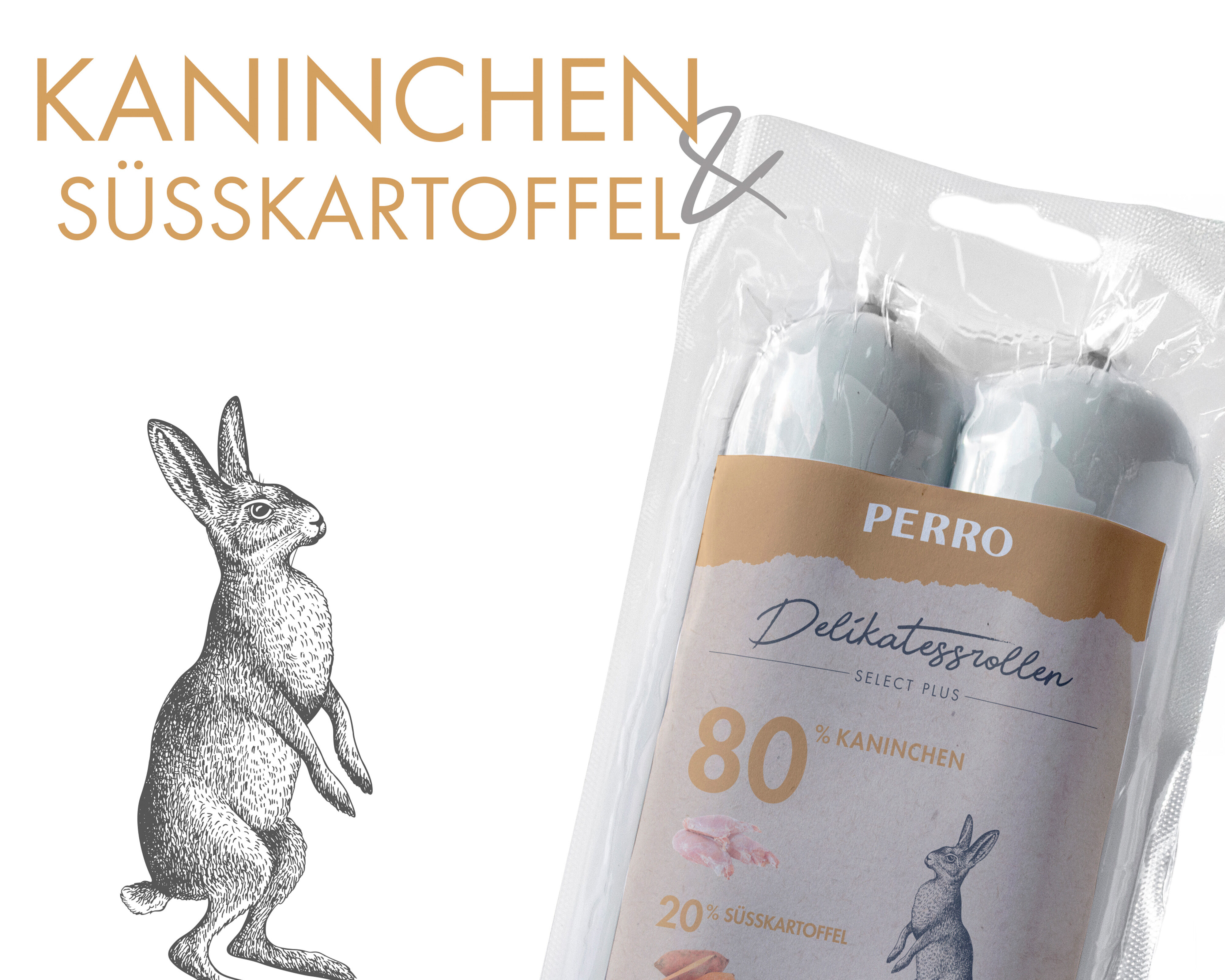 PERRO-Delikatessrolle-Kaninchen-Suesskartoffel-Fleischwurst-fuer-Hunde-181582