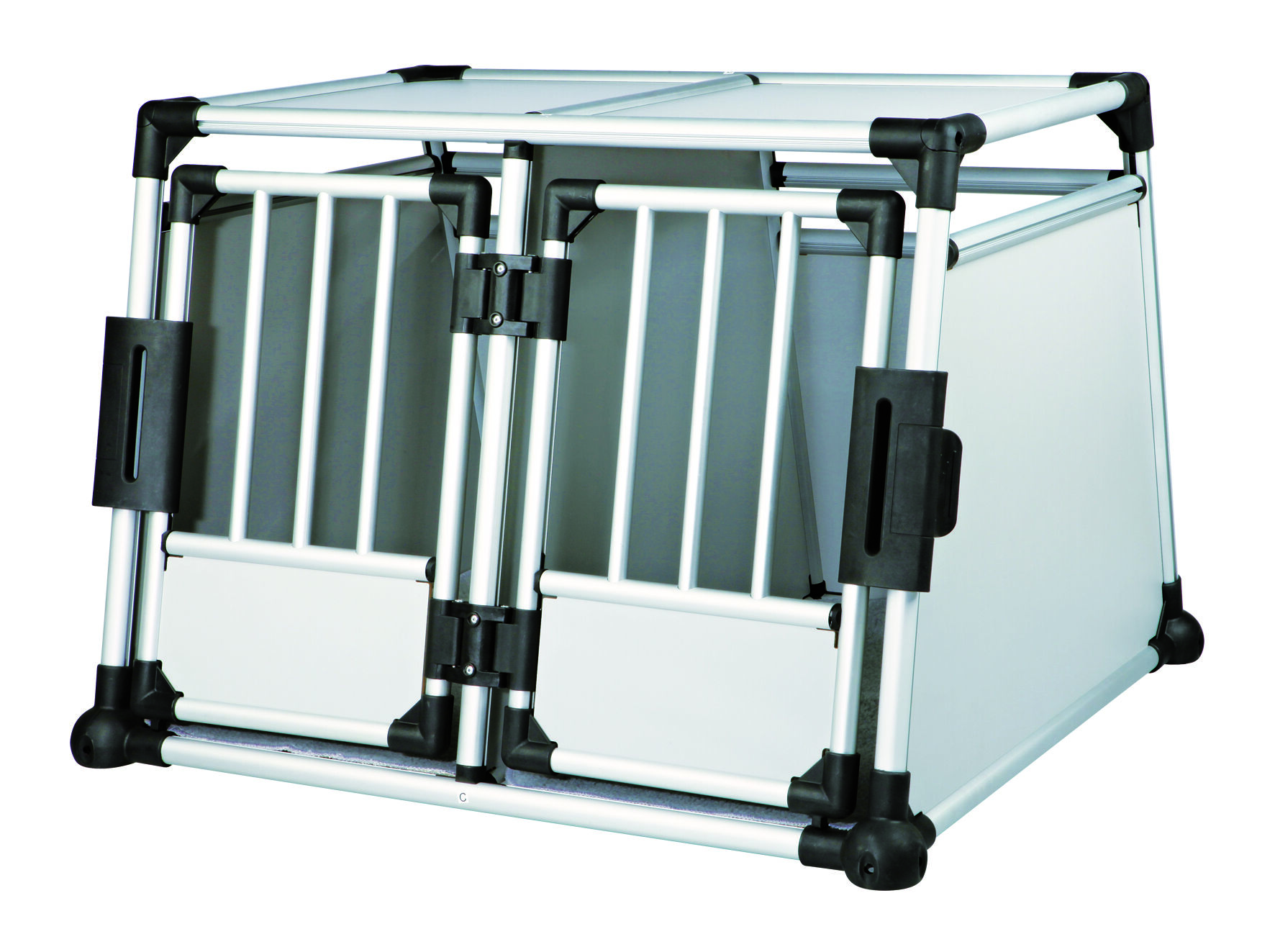 Trixie-Doppelbox-aus-Aluminium-silber-Transportbox-fuer-Hund-24-39345