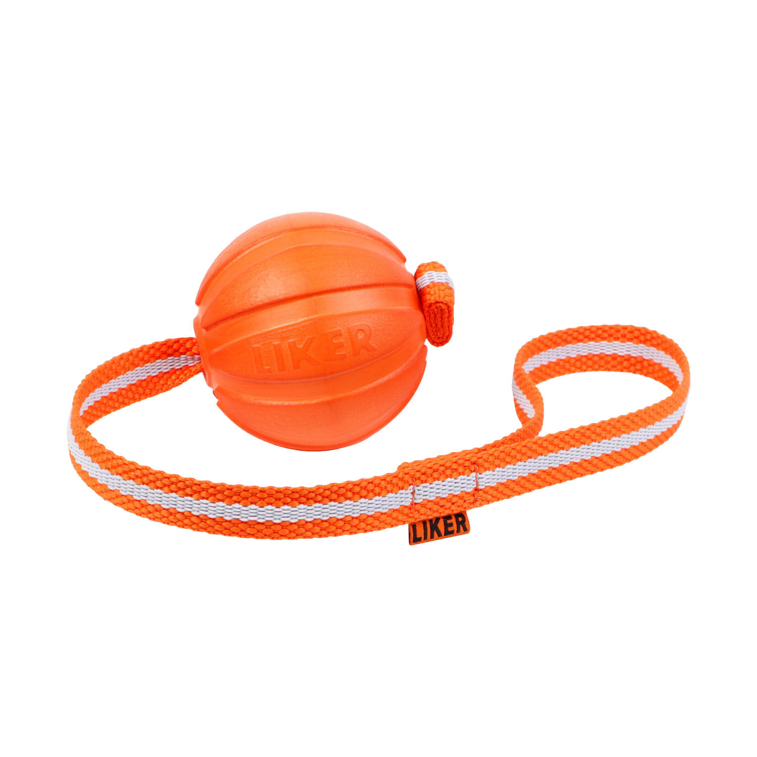 Collar-LikerBall-mit-Schlaufe-weite-Wuerfe-Zerrspiele-schwimmfaehig-grelle-Farbe-orange