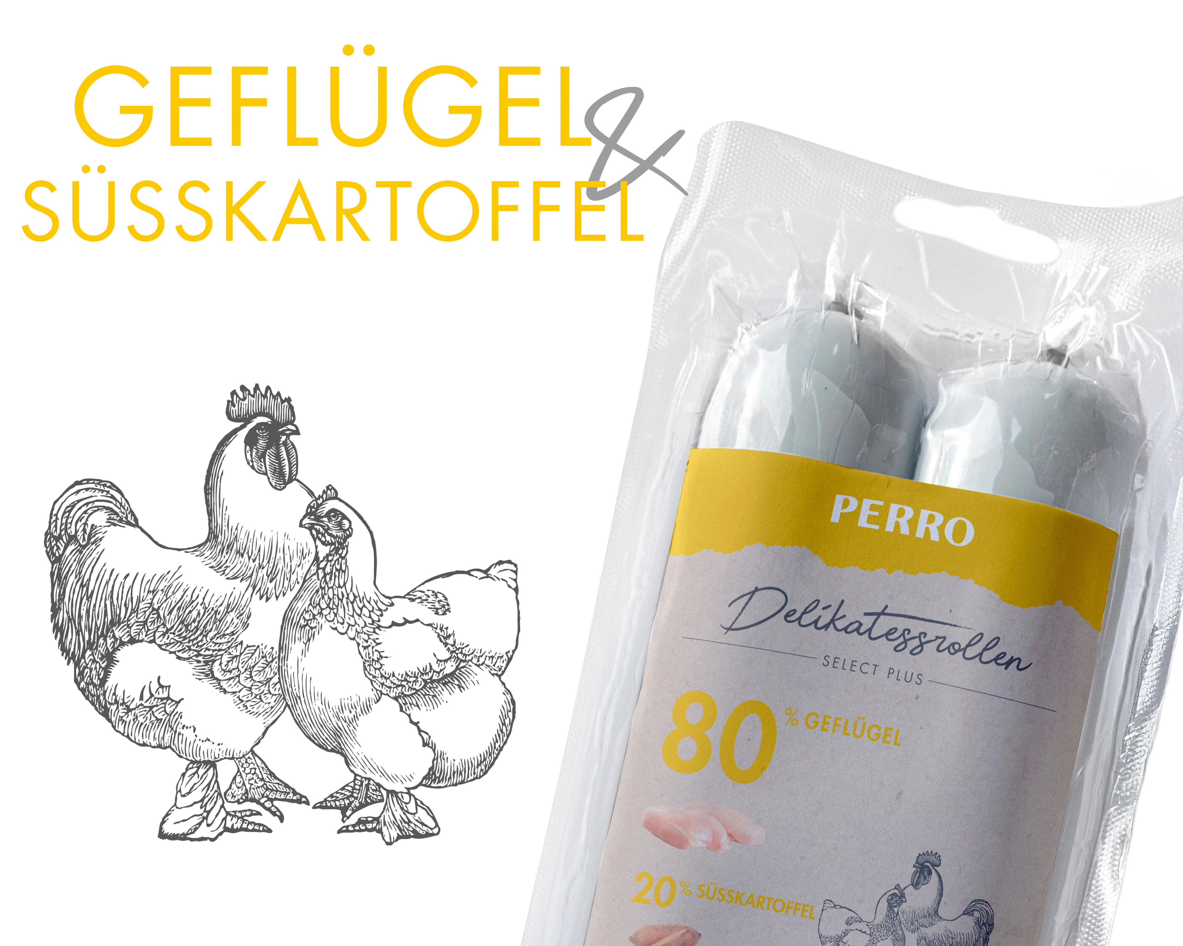 PERRO-Delikatessrolle-Gefluegel-Suesskartoffel-Fleischwurst-fuer-Hunde-181585