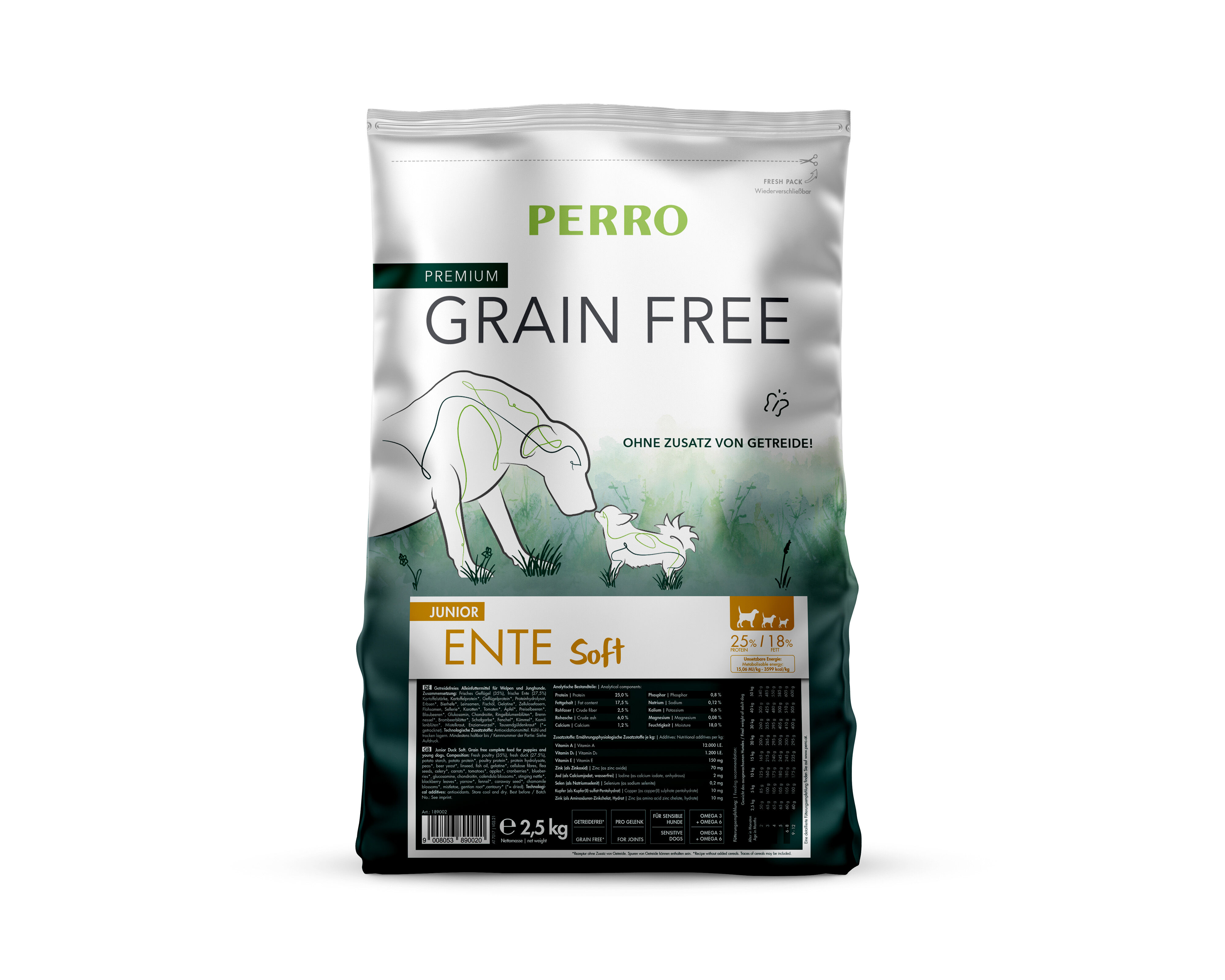 PERRO-Grain-Free-Ente-Soft-Junior-hunde-trockenfutter-welpen-2-5-kg-189002