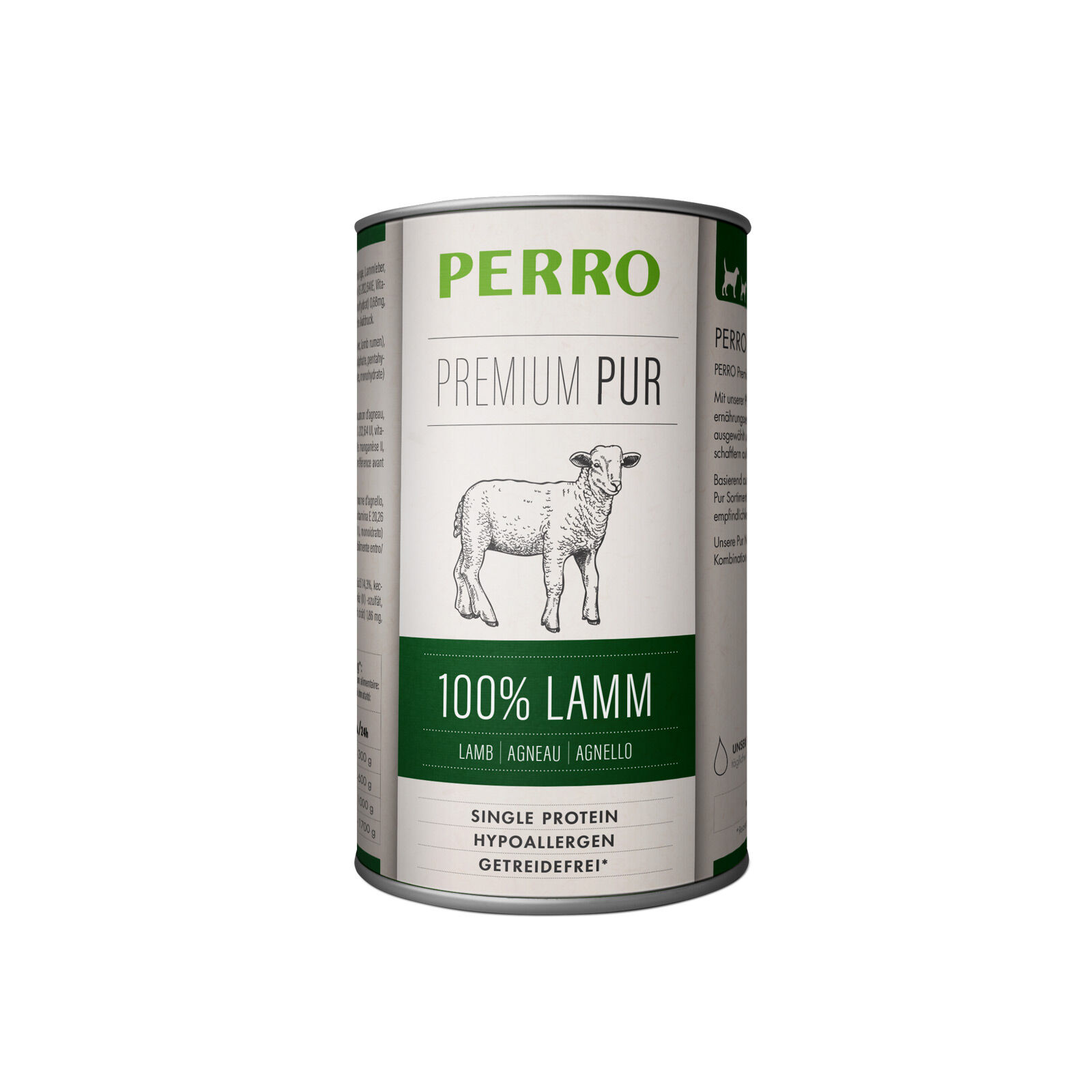 PERRO-Tiernahrung-Premium-Pur-Lamm-410g-Nassfutter-fuer-Hunde-in-der-Dose-181206