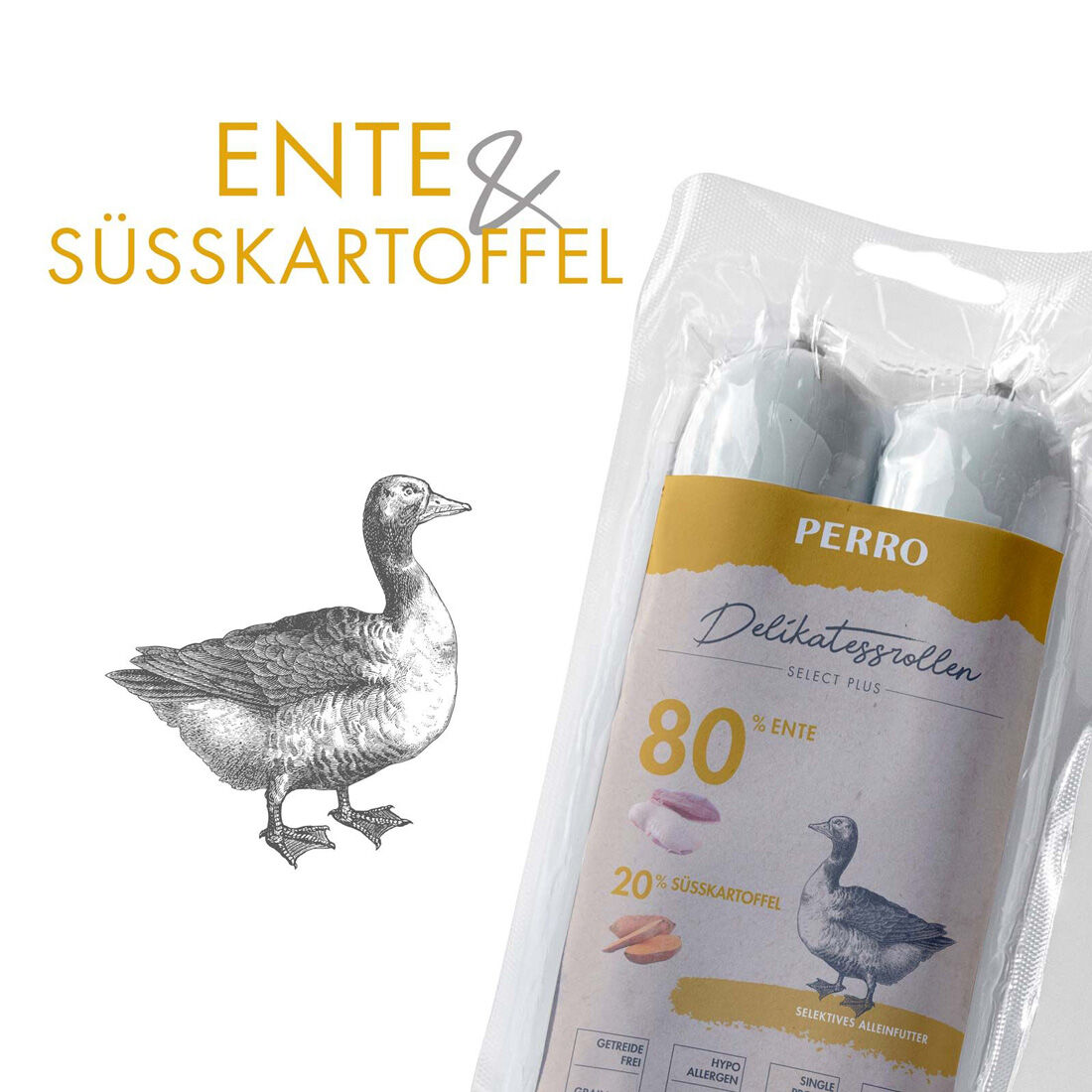 PERRO-Delikatessrolle-Ente-Suesskartoffel-Hundewurst-Trainingswurst-181588