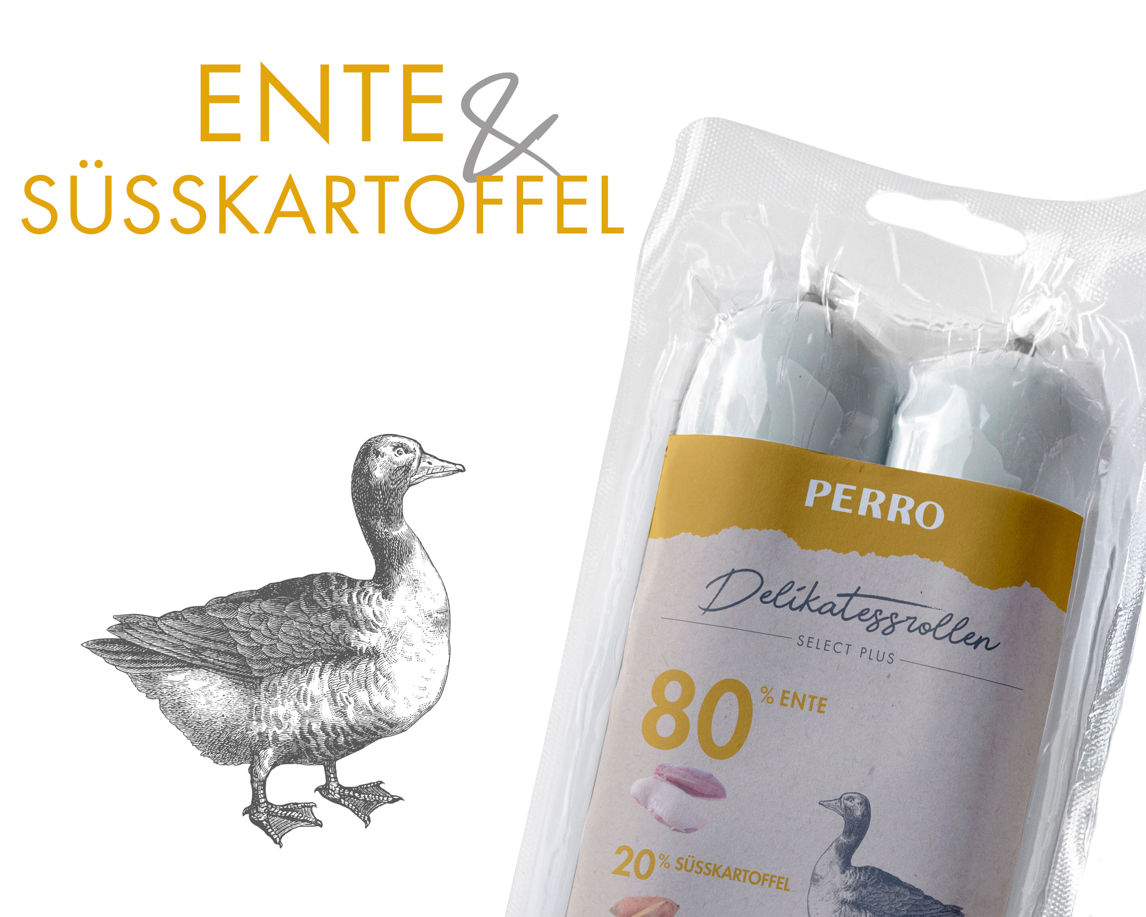 PERRO-Delikatessrolle-Ente-Suesskartoffel-Hundewurst-Trainingswurst-181588