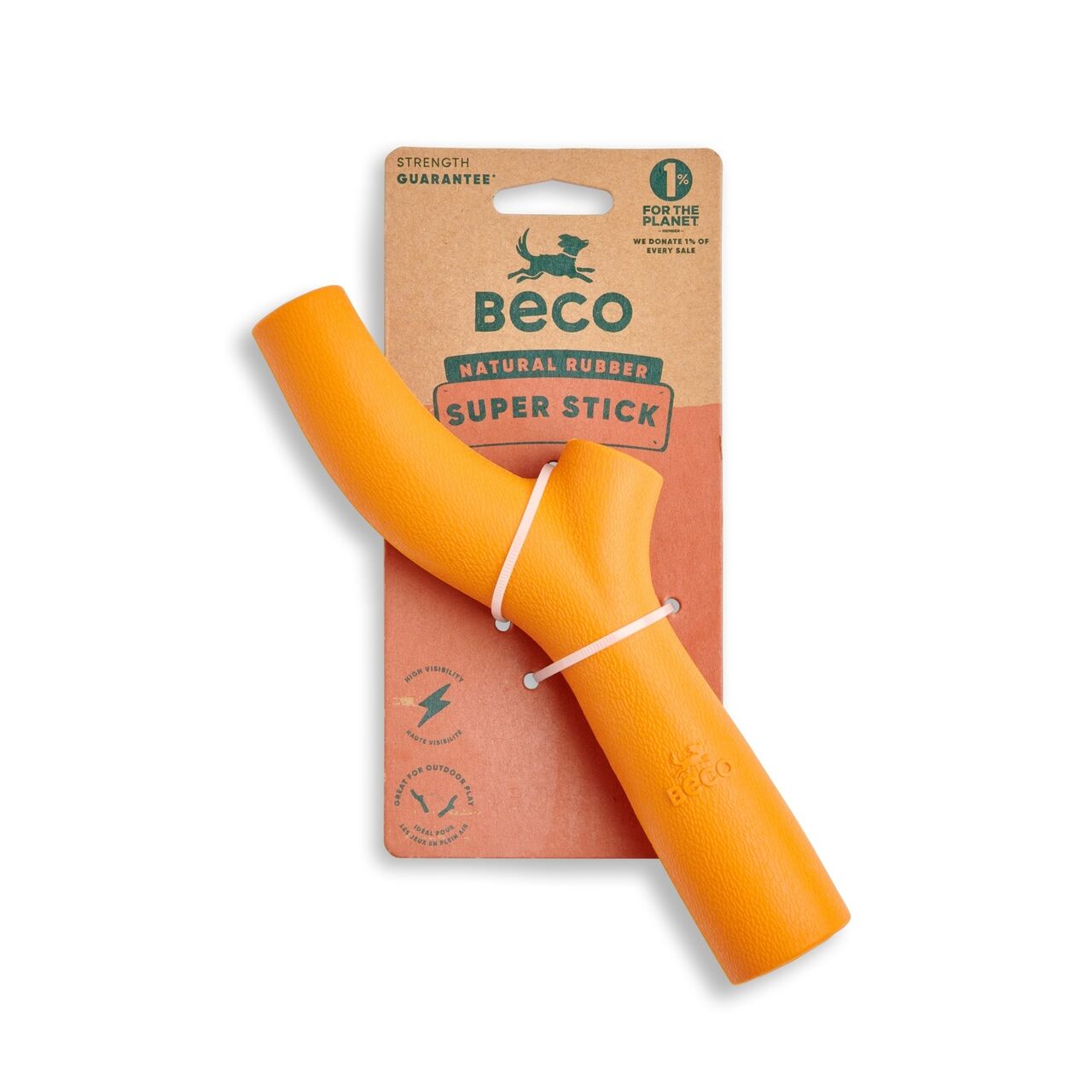 Beco-Super-Stick-mit-Verpackung-orange-aus-Naturkautschuk-Stoeckchen-werfen-ungefaehrlich-BT-75626