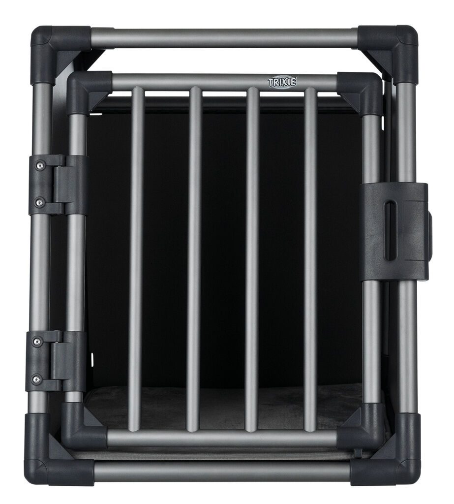 Trixie-Transportbox-Aluminium-graphit-M-Hund-Reisebox-Metall-24-39335 Trixie-Transportbox-Aluminium-graphit-M-Hund-Reisebox-Metall-24-39335