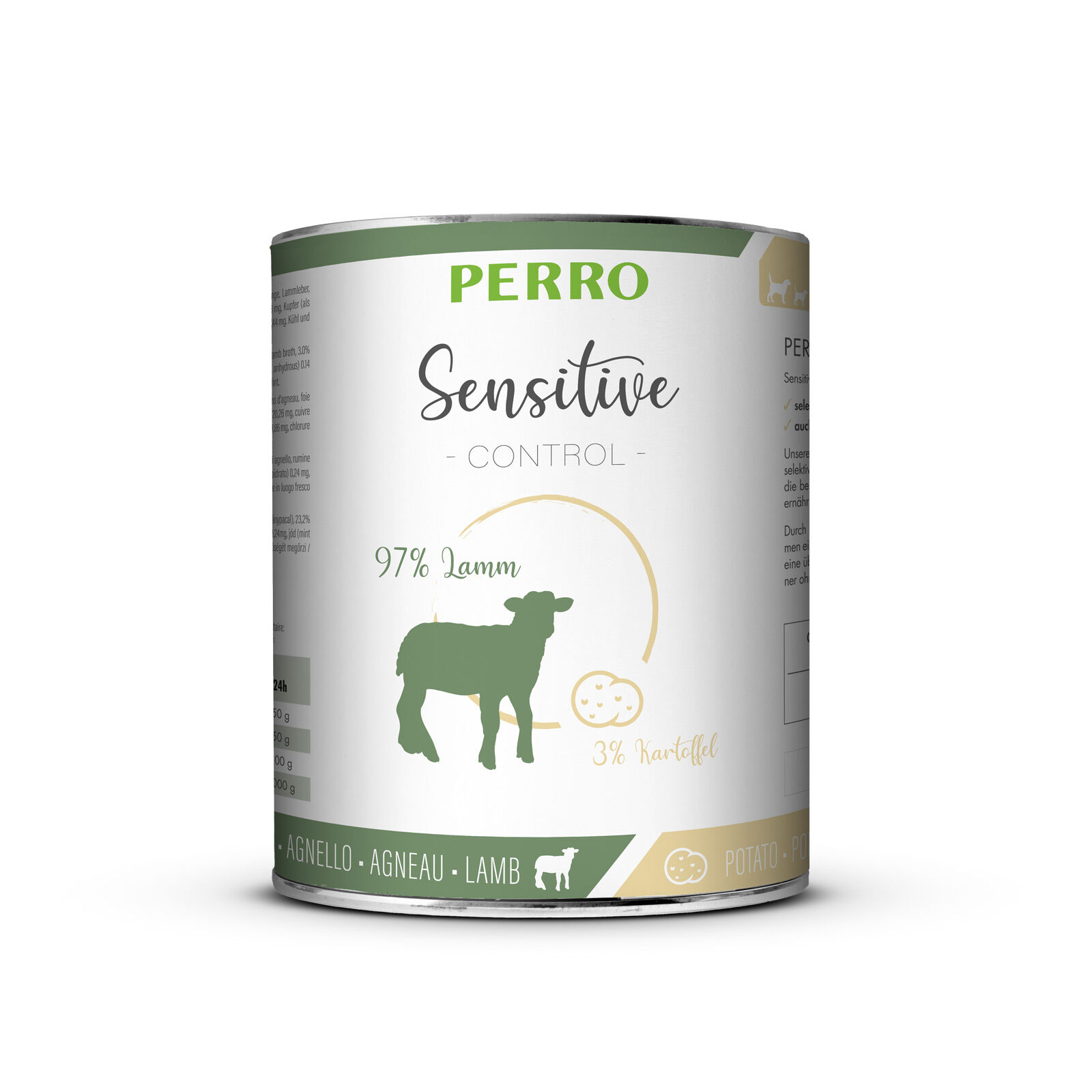 PERRO-Tiernahrung-Sensitive-Control-Lamm-Kartoffel-820g-Nassfutter-fuer-Hunde-mit-Lammfleisch-181224