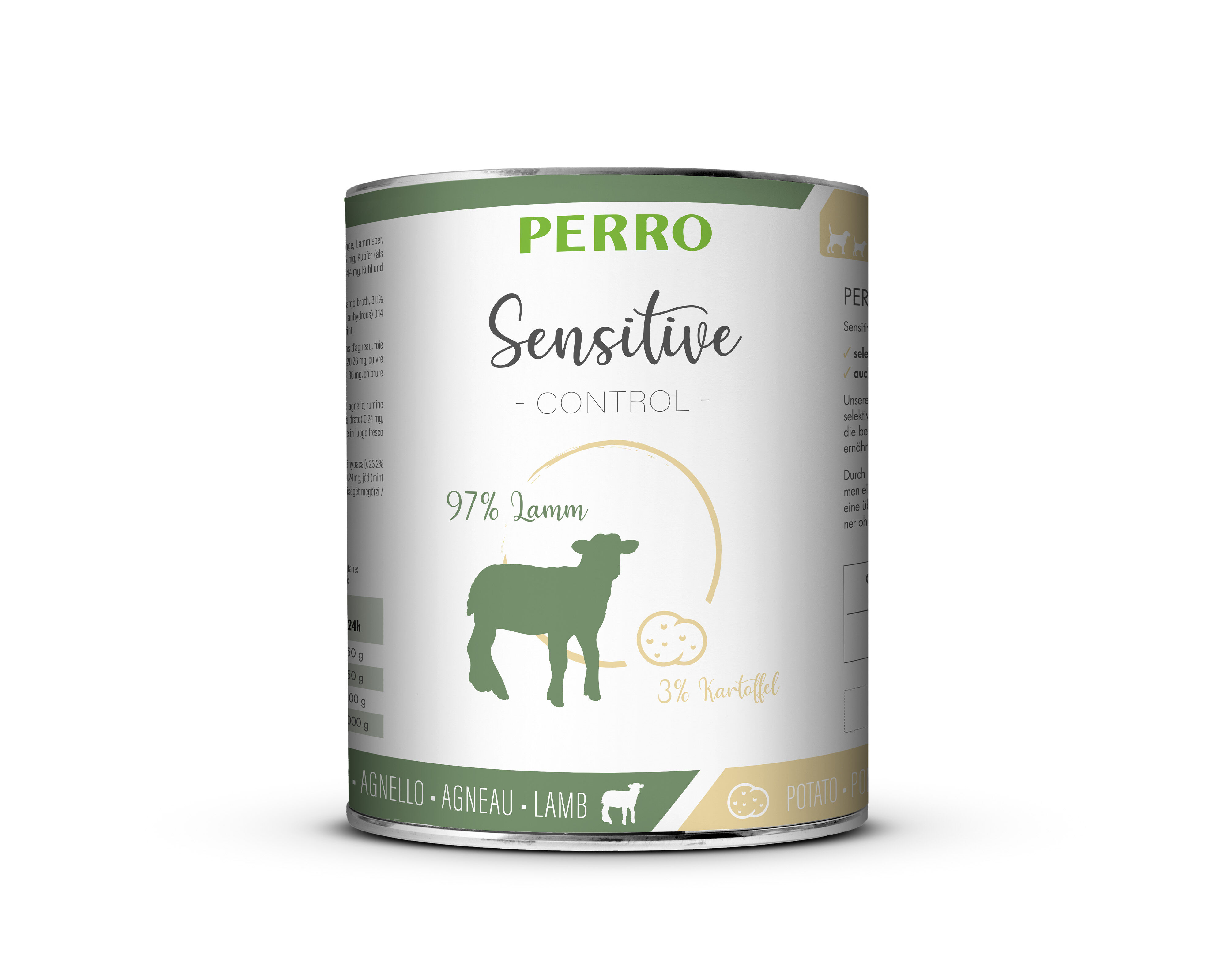 PERRO-Tiernahrung-Sensitive-Control-Lamm-Kartoffel-820g-Nassfutter-fuer-Hunde-mit-Lammfleisch-181224