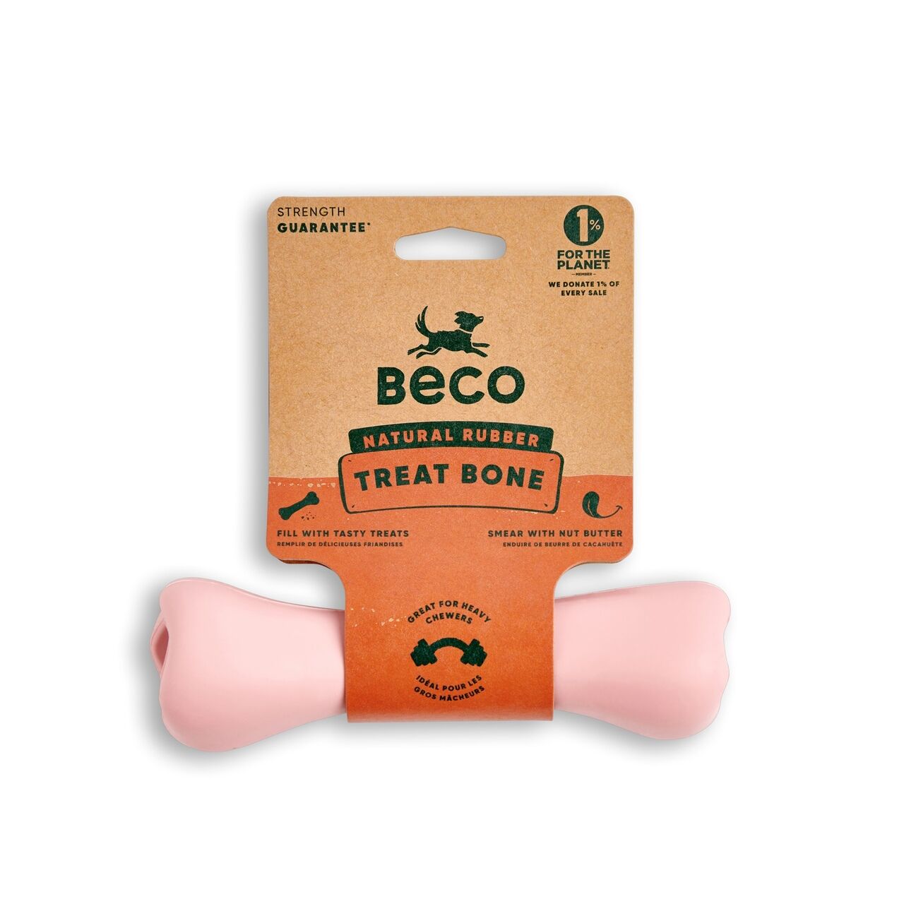 Beco-Treat-Bone-Snackknochen-aus-Naturkautschuk-rosa-mit-Verpackung-BT-75634