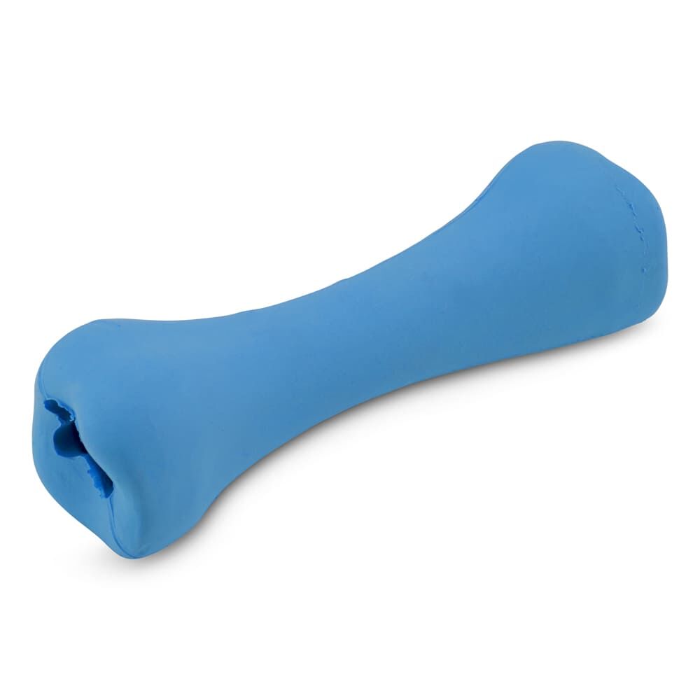 Beco-Gummi-Knochen-Hundespielzeug-Leckerli-verstecken-blau-BT-75135