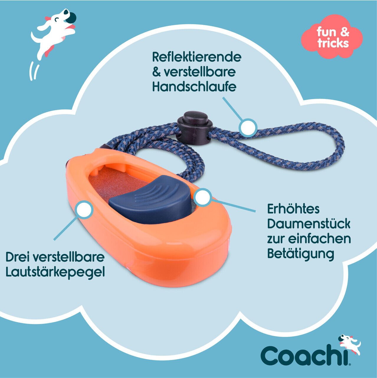 Company-of-Animals-Coachi-Multi-Clicker-orange-blau-Klickertraining-belohnungsbasiertes-Hundetraining-50-41120