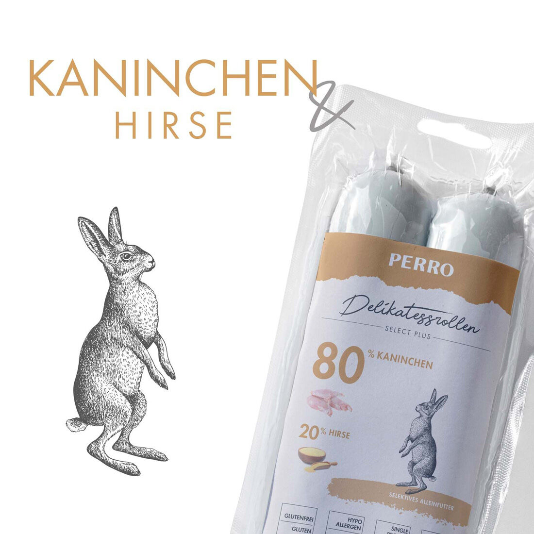 PERRO-Delikatessrolle-Kaninchen-Hirse-schnittfeste-Hunde-Fleischwurst-181592