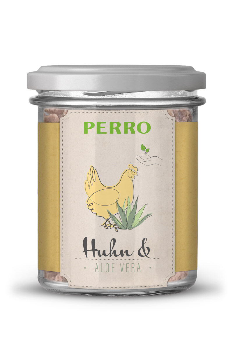 PERRO-Geniesser-Glas-Hundefutter-Huhn-Aloe-Vera-59-80110