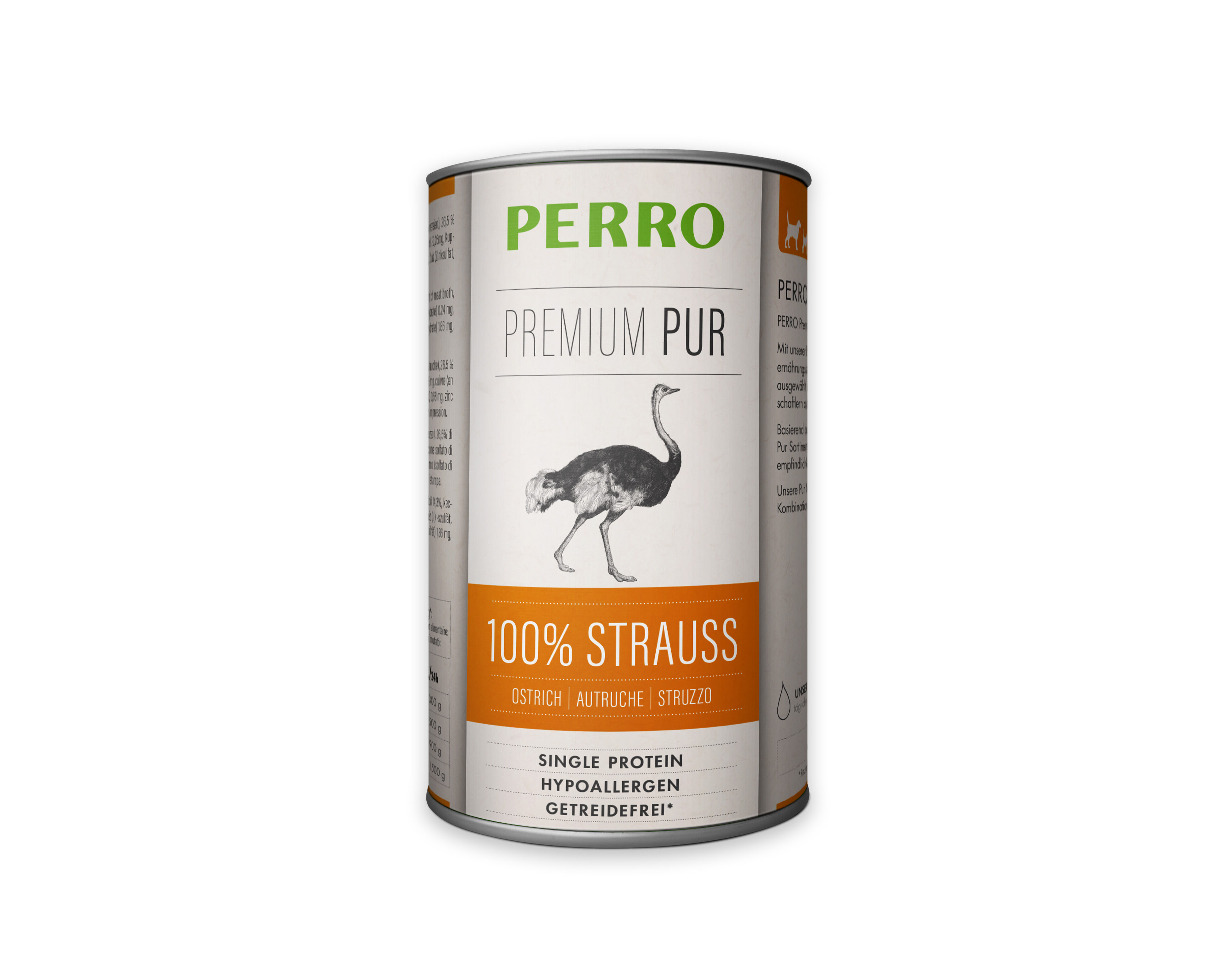 PERRO-Tiernahrung-Premium-Pur-Strauss-410g-hypoallergenes-Nassfutter-fuer-Hunde-181208