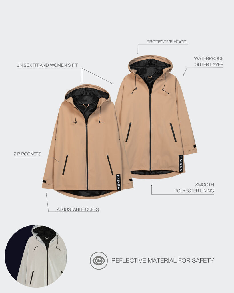 PAIKKA-Regenmantel-fuer-Zweibeiner-lite-taupe-Allwetterjacke-wasserdicht-60-20066 PAIKKA-Regenmantel-fuer-Zweibeiner-lite-taupe-Allwetterjacke-wasserdicht-60-20066