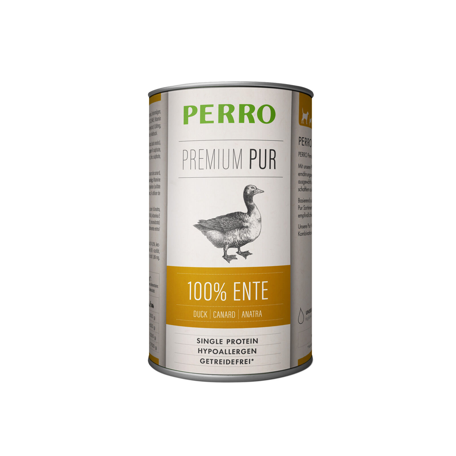 Perro-Premium-Pur-Ente-410g-getreidefreies-Singleprotein-Nassfutter-für-Hunde-181201